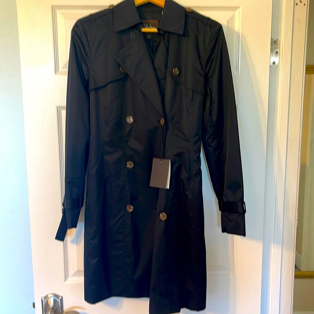 Brand New Cole Haan Black Trench Coat